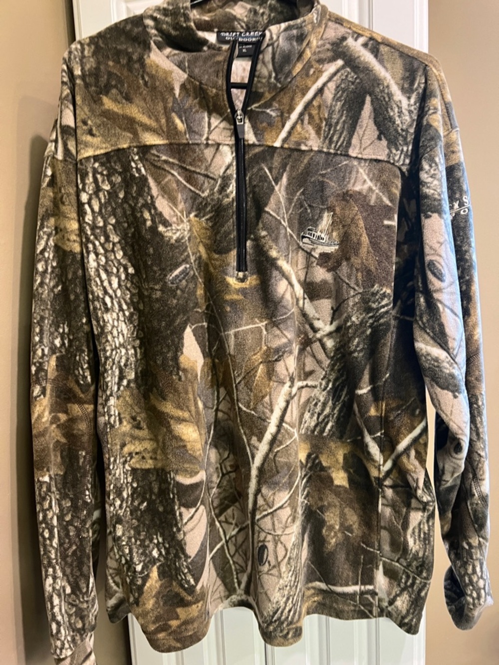 Drift Creek Men's Camo Quarter-Zip Fleece Pullover Jacket